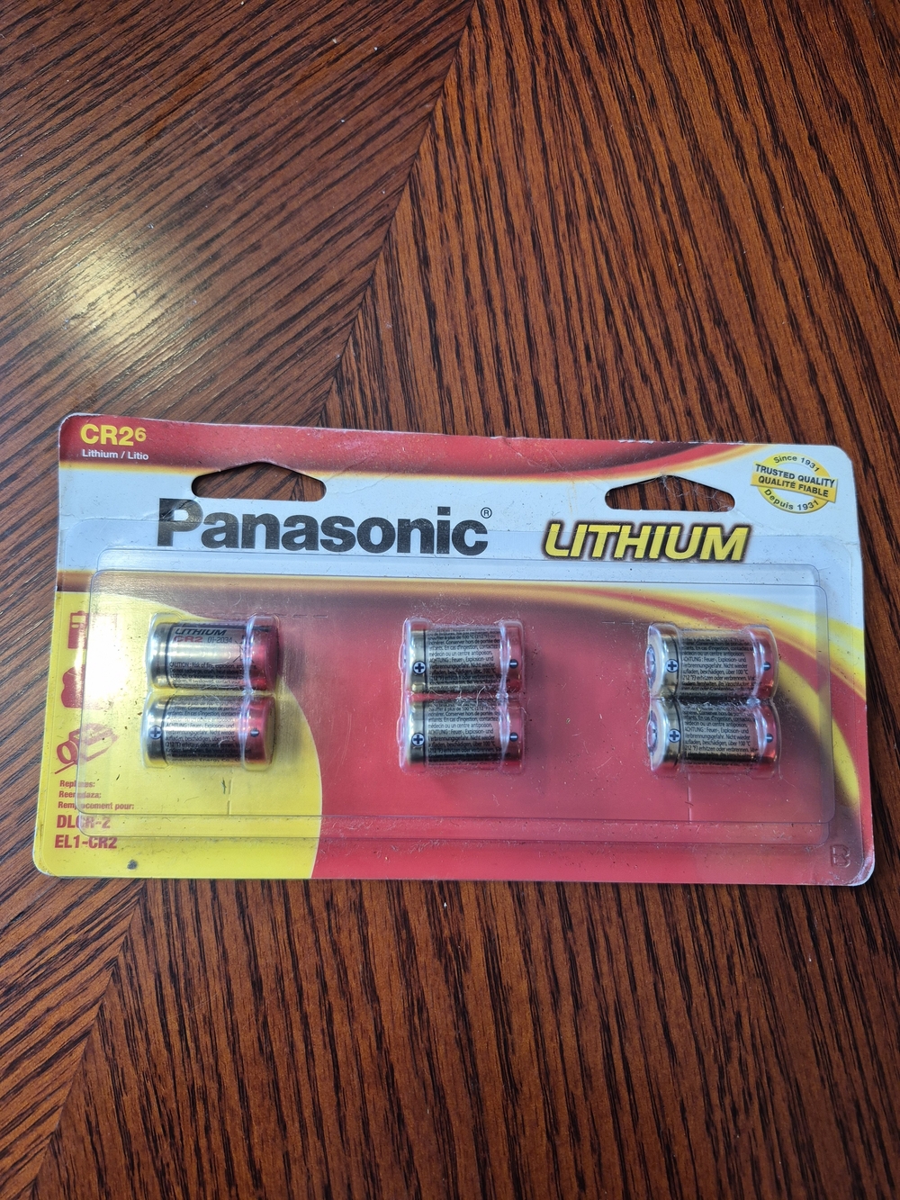 Panasonic Lithium CR2 Batteries - Silver with Red Accents - 6 Pack